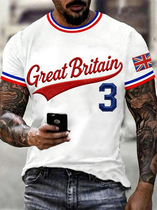 Men's Britain Baseball Peinted short sleeves t-shirt