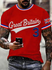Men's Britain Baseball Peinted short sleeves t-shirt