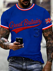 Men's Britain Baseball Peinted short sleeves t-shirt