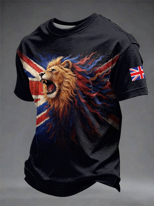 Men's Vintage British Lion Printed T-shirt