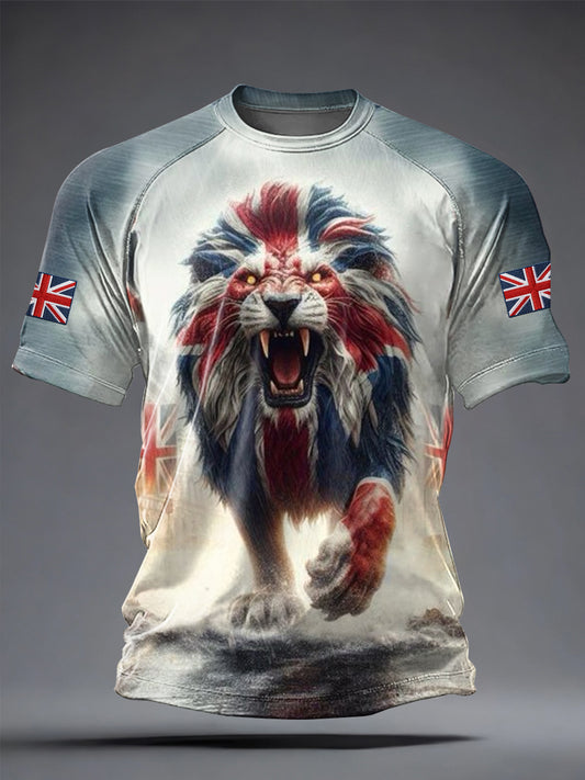 Men's Vintage British Lion Printed Casual short sleeves t-shirt