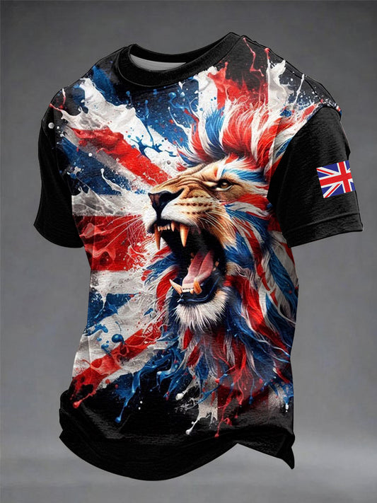 Men's Vintage British Lion Printed T-shirt