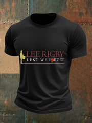 Men's Ribgy Lest We Forget Veteran Printed T-shirt
