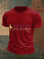 Men's Ribgy Lest We Forget Veteran Printed T-shirt