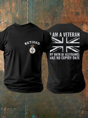 Men's Retired UK Veteran Printed T-shirt
