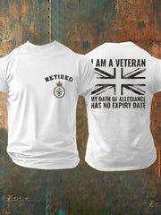 Men's Retired UK Veteran Printed T-shirt
