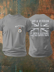 Men's Retired UK Veteran Printed T-shirt