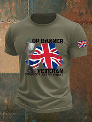 Men's  British Veteran Imitation Cotton Short-Sleeved Printed T-shirt