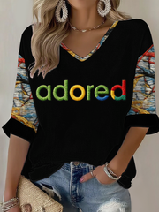 Women's Lemon Roses Music Lover Printed Waffle T-shirt