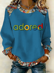 Women's Lemon Roses Music Lover Printed Patchwork Top