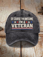 Unisex Proud Veteran Print Hat