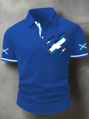 Men's Scotland Flag Proud The Brave Printed Casual Short Sleeve Tops