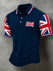 Men's Proud British UK Flag Print Casual Polo