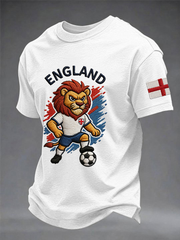 Men's UK Football Lover England Printed imitation cotton short-sleeved T-shirt