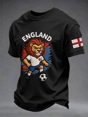 Men's UK Football Lover England Printed imitation cotton short-sleeved T-shirt