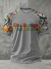 Men's Lemon Roses Music Lover Printed short sleeve t-shirt