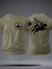 Men's Parachute Regiment British Army Pegasus imitation cotton short-sleeved T-shirt