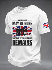 Men's British Veteran Patriotic Military Tribute imitation cotton short-sleeved T-shirt