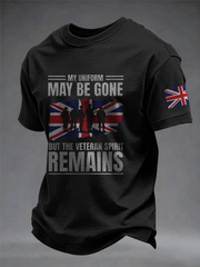 Men's British Veteran Patriotic Military Tribute imitation cotton short-sleeved T-shirt