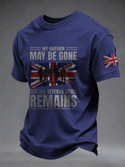 Men's British Veteran Patriotic Military Tribute imitation cotton short-sleeved T-shirt