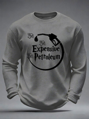 Men's expensive petroleum Waffle Long Sleeve T-Shirt