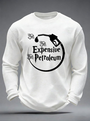 Men's expensive petroleum Waffle Long Sleeve T-Shirt