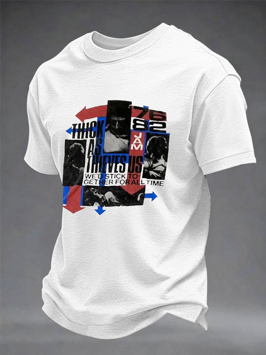 Men's UK Mods Music Lover imitation cotton short-sleeved T-shirt