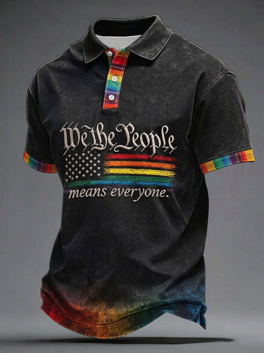 Men's 'We The People Means Everyone' Printed Casual Top