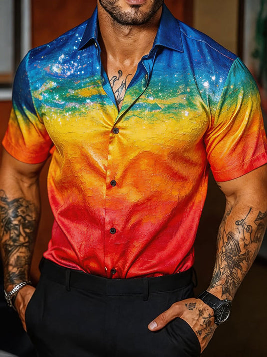 Men's Pride Month Floral Casual Shirt