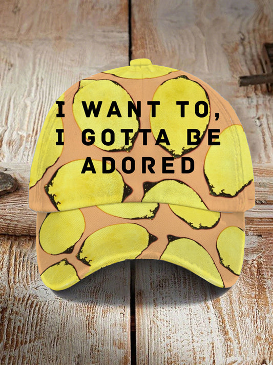 Unisex  Lemon Roses Music Lover Printed Hat