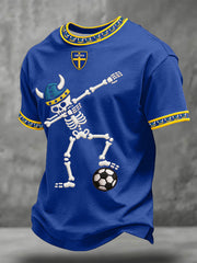 Men's Sweden Football Lover Printed T-shirt