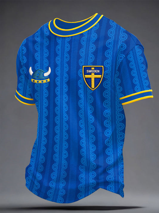Men's Sweden Football Lover Printed T-shirt