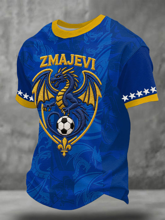 Men's Bosnia ZMAJEVI Football Lover Printed T-shirt