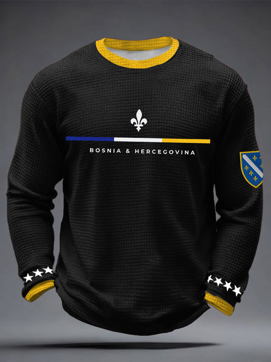 Men's Bosnia ZMAJEVI Football Lover Printed Waffle Tops