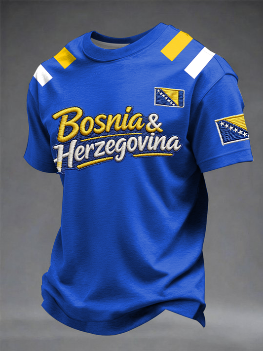 Men's Bosnia ZMAJEVI Football Lover Printed short sleeves t-shirt