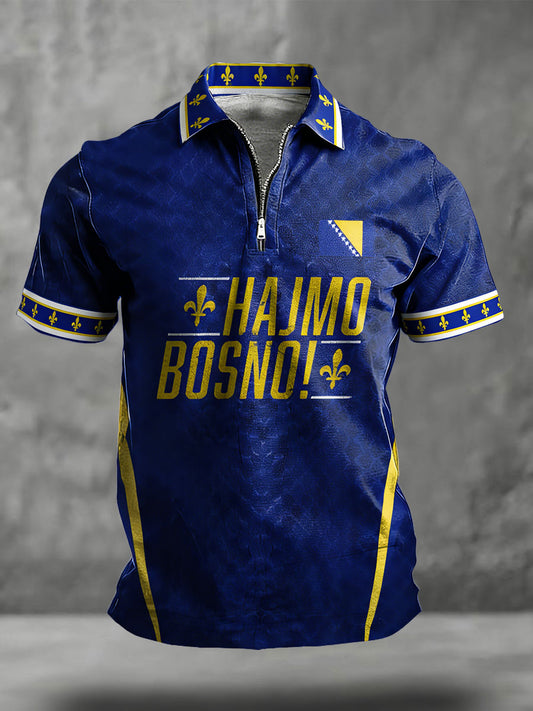 Men's Bosnia Football Lover ZMAJEVI Printed Casual Tops
