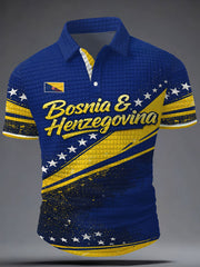 Men's Bosnia Football Lover ZMAJEVI Printed Casual Tops