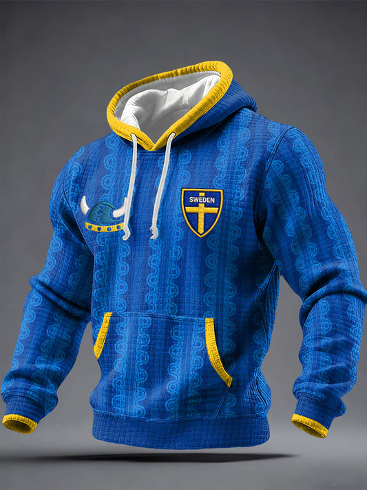 Men's Sweden Football Lover Printed Hoodie