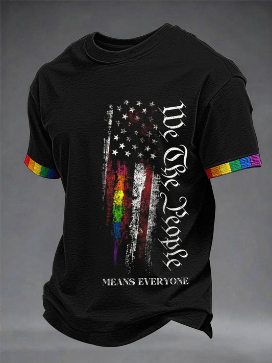 Men's 'We The People Means Everyone' Printed Short Sleeve T-Shirt