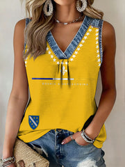 Women's Bosnia Football Lover ZMAJEVI Printed Tank Tops