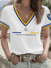 Women's Bosnia Football Lover ZMAJEVI Printed T-shirt