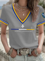 Women's Bosnia Football Lover ZMAJEVI Printed T-shirt