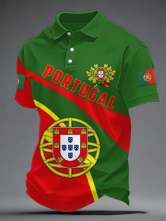 Men's Portuguese Soccer Print Casual Top