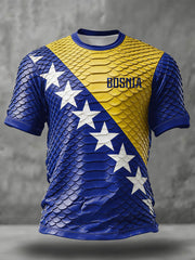 Men's Bosnia Football Lover ZMAJEVI Printed T-shirt