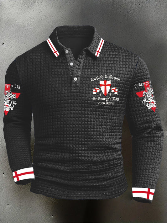 Men's St George's Day Long-Sleeve Polo Shirt