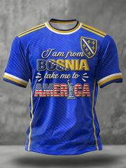 Men's Bosnia Football Lover ZMAJEVI Printed T-shirt
