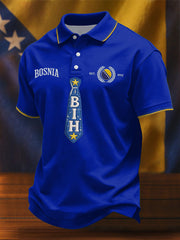Men's Bosnia Football Lover ZMAJEVI Printed Casual Tops