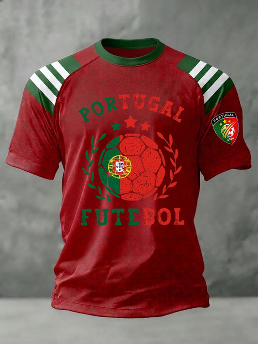 Men's Portuguese Football Printed T-shirt