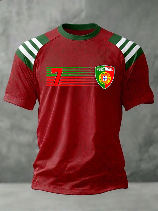 Men's Portuguese Football Printed T-shirt