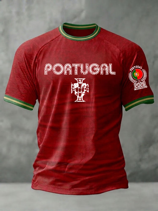 Men's Portuguese Football Printed T-shirt